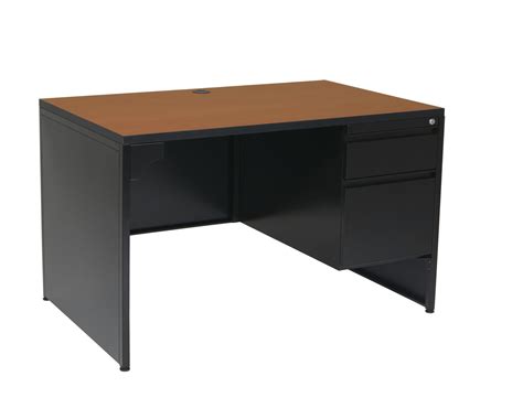 The Office Leader W Single Pedestal Steel Desk With Filing Cabinet