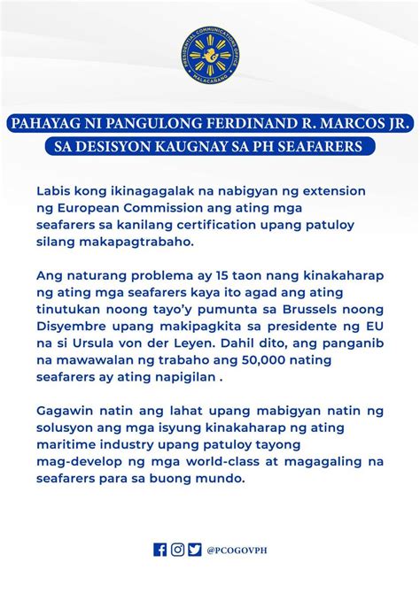 Presidential Communications Office On Twitter Basahin Pahayag Ni