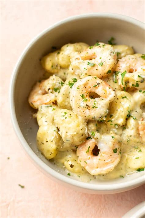 Creamy Pesto Shrimp Gnocchi • Salt And Lavender