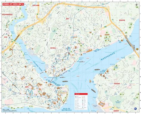 Карта Стамбула с достопримечательностями на русском языке, районы