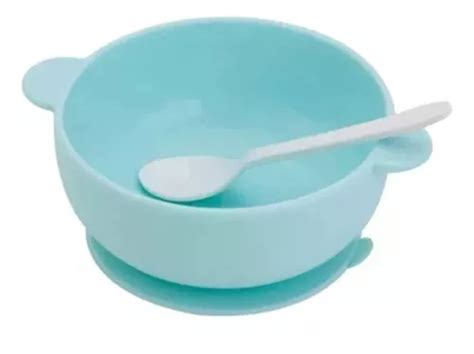 Prato Tigela Infantil Ventosa Silicone Azul Mercadolivre