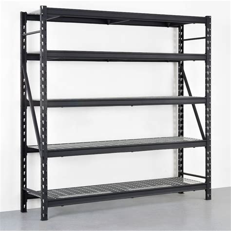 5-Tier Heavy Duty Steel Garage Storage Shelving Unit In Black (48 W X ...