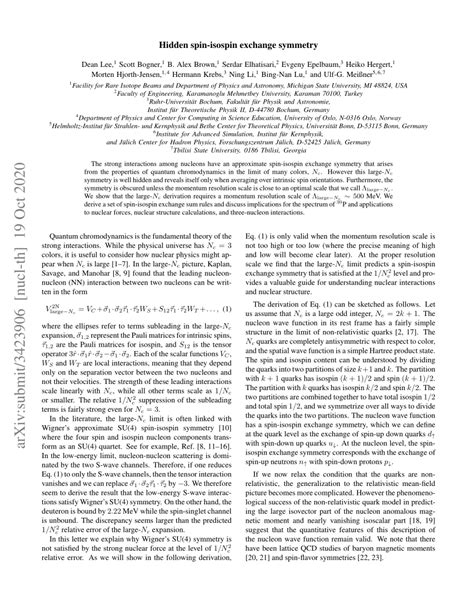 (PDF) Hidden spin-isospin exchange symmetry