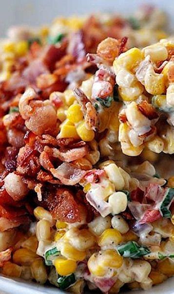 Creamy Confetti Corn With Bacon Recipe Corn Side Dish Corn Salad