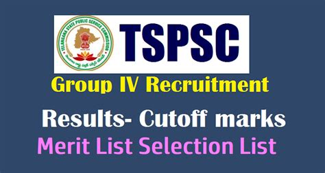 Tspsc Group Results Merit List Ranking List Cutoff Marks For