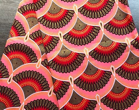 African Print Fabric Gold Glitter Print Fabric Ankara Fabric Pink