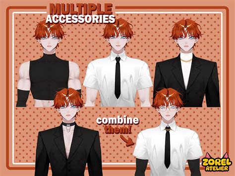 Customizable Vtuber Premade Live2d Male Avatar Fully Rigged Half Body