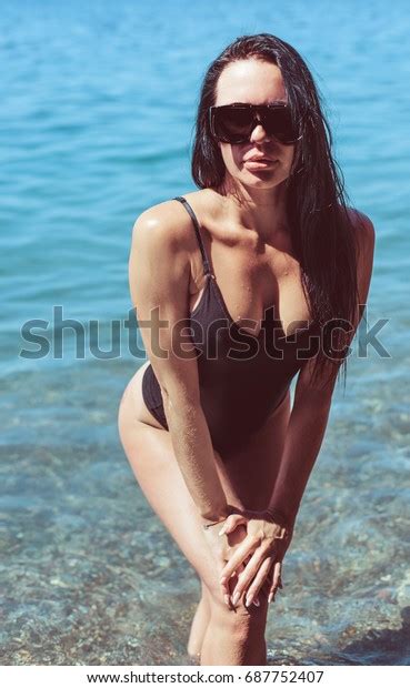 Sexy Brunette On Beach Stock Photo Shutterstock