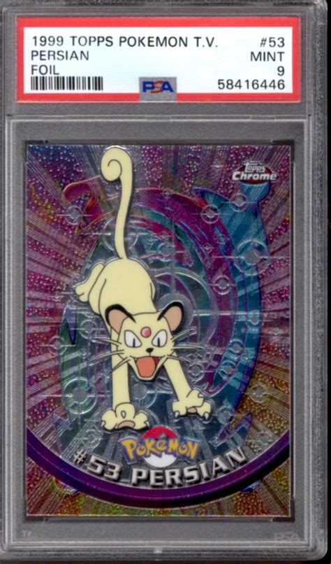 Pokemon Topps Tv Series Foil Th Printing Persian Psa Da