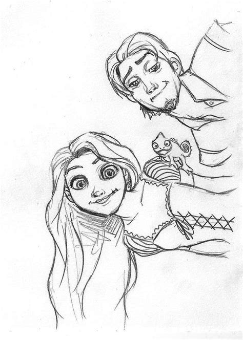 Tangled Rapunzel And Flynn Drawing