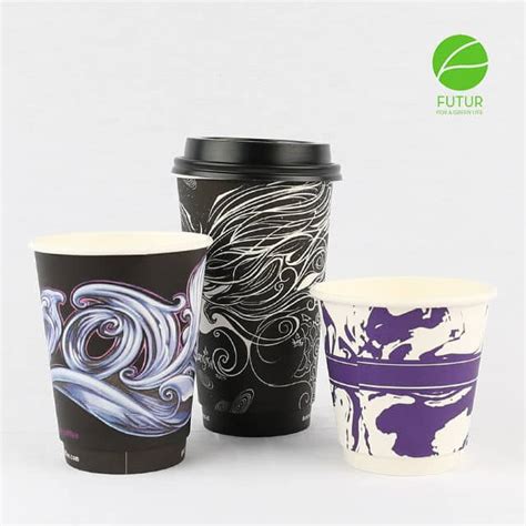 8 Oz Squat Double Wall Recyclable Paper Hot Cup 500 Case Eco Pliant