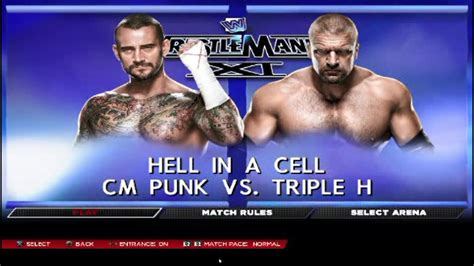 Wwf Wrestlemania Xi Cm Punk Vs Triple H Hell In A Cell Match Youtube