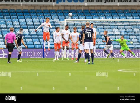 Jed Wallace #7 of Millwall scores a goal from a free kick to make the ...