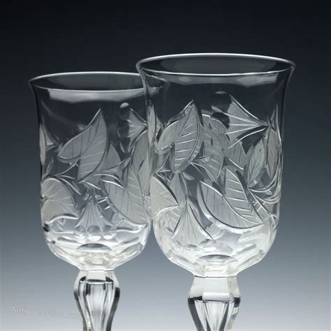 Antiques Atlas Pair Engraved Richardson Glass Wine Goblets