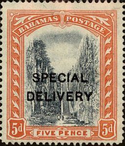 Stamp Overprinted Bahamas Special Delivery Mi Bs Sn Bs E Yt Bs