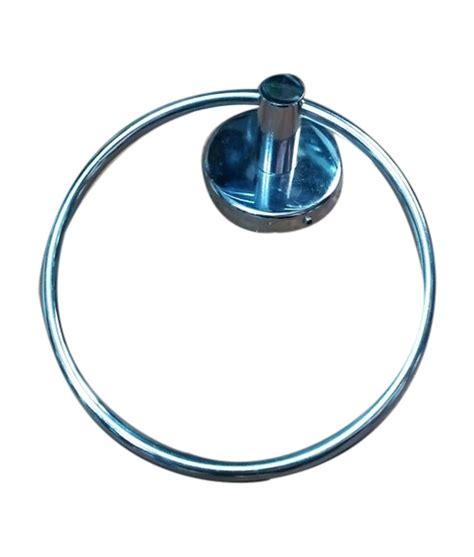 Chrome Silver Stainless Steel Round Towel Ring For Bathroom At Rs