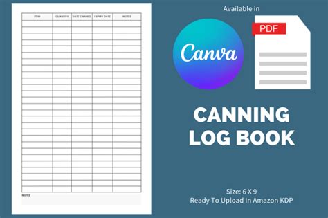 Canning Log Book Kdp Interior Graphic By Bks Studio Creative Fabrica