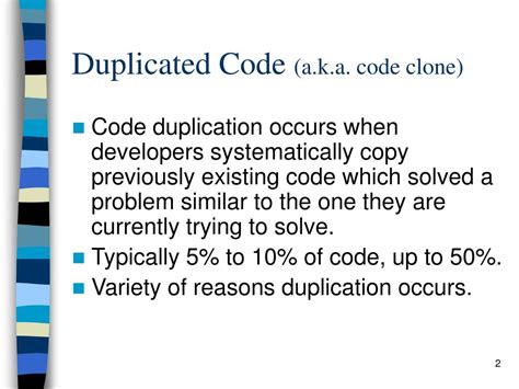 Ppt Evaluating Code Duplication Detection Techniques Filip Van