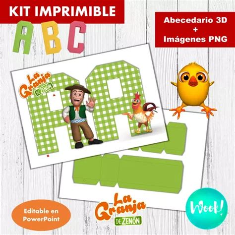 Kit Imprimible Letras 3d Editables La Granja De Zenón Mebuscar Argentina