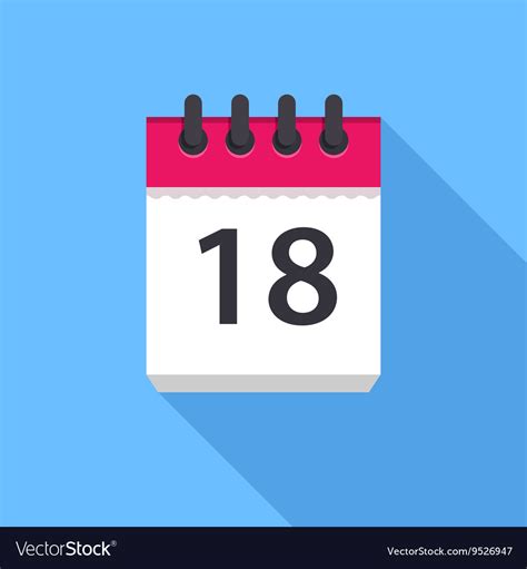 Calendar icon flat design Royalty Free Vector Image