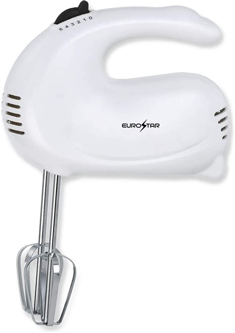 EUROSTAR 5-Speed Hand Mixer with Stainless Steel Beaters (White) - Walmart.com