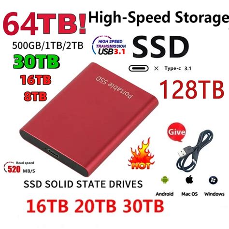 Ta Nabilir SSD HDD 500GB 1TB 2TB Harici Sabit Disk 2TB 4TB Kat Hal S R