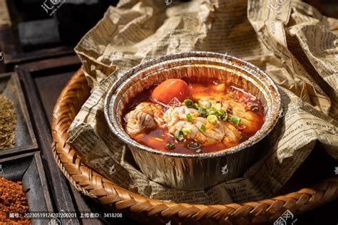 锡纸烤脑花中国菜系食品餐饮摄影素材汇图网