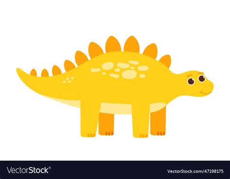 Cute yellow dinosaur Royalty Free Vector Image