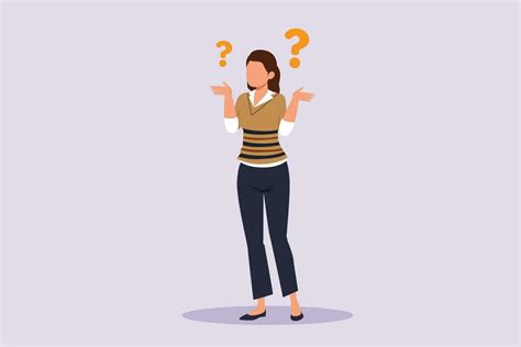 Confused Women In Doubts And Thoughts Concept Colored Flat Vector