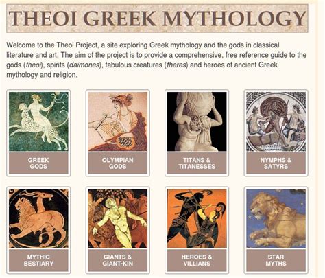 THEOI GREEK MYTHOLOGY - Exploring Mythology in Classical Literature ...