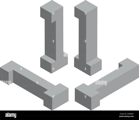 Isometric Letter L Template For Creating Logos Emblems Monograms