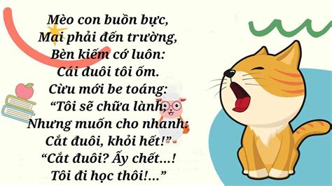 Bài Thơ Mèo Con Đi Học Nội Dung Hình Ảnh Giáo Án