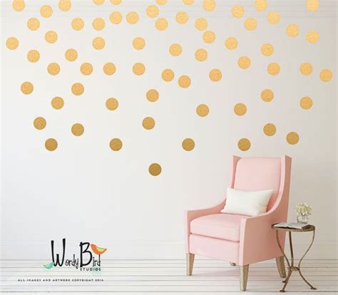 Gold Polka Dot Wall Decals Metallic Polka Dot Wall Decals Etsy