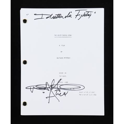 Noah Hathaway Signed The Neverending Story Movie Script Inscribed