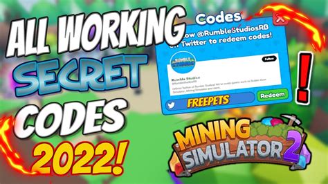 New All Working Secret Codes For Mining Simulator 2 Roblox Mining Simulator 2 05 09 2022