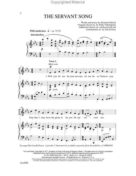 The Servant Song By Richard Gillard Octavo Sheet Music For Satb Choir