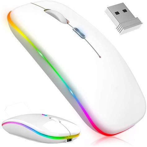 MYSZKA BEZPRZEWODOWA MYSZ OPTYCZNA LED RGB SLIM LEKKA BLUETOOTH 2w1