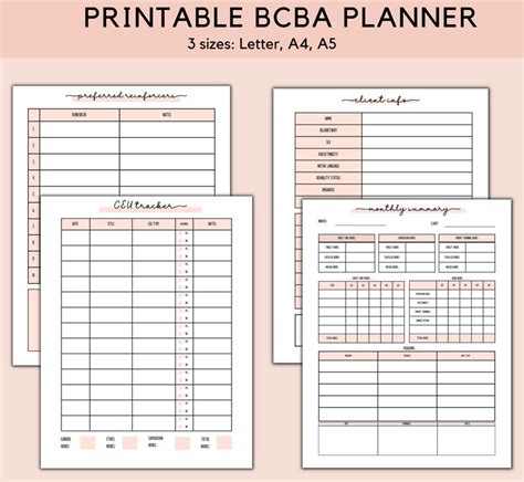 Printable Bcba Planner Bcba Notebook Bcba Data Notebook Etsy