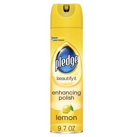 Pledge Spray Furniture Polish Lemon Scent 9 7 Ounce Walmart