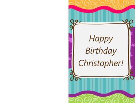 Half Fold Birthday Card Template Printable Templates Free