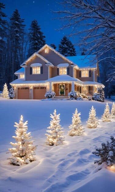 Premium AI Image | Sparkling Christmas Lights On A SnowCovered House