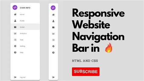 Responsive Side Navigation Bar In Html And Css Side Navigation Bar