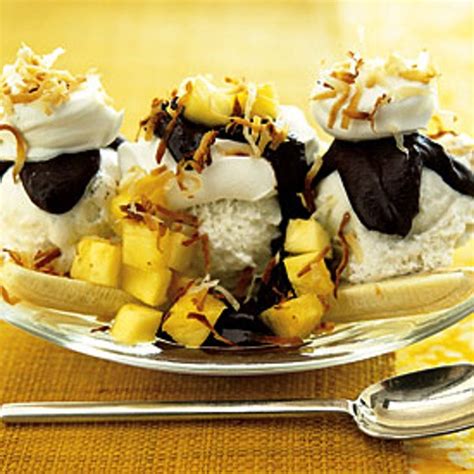 Banana Split With Curried Chocolate Coconut Sauce Recipe