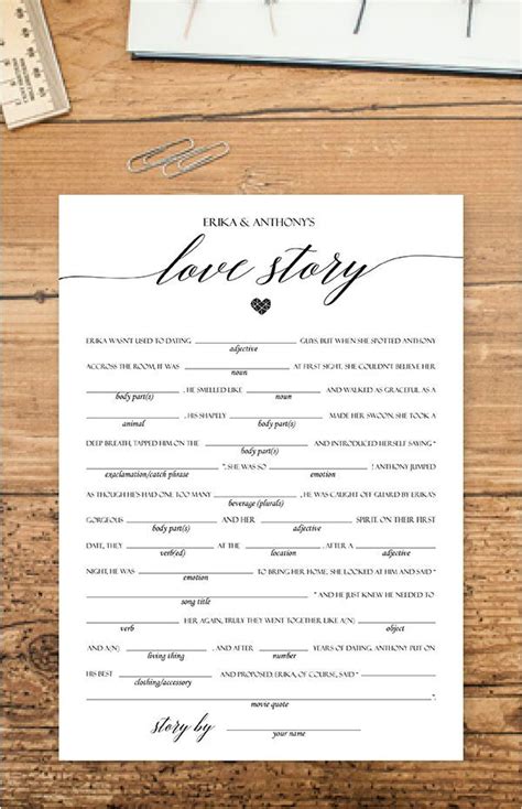 Custom Wedding Mad Libs Funny Mad Libs Game Printable Etsy Wedding