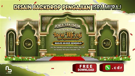 Desain Backdrop Pengajian Isra Mi Raj Backdrop Islami Free CDR