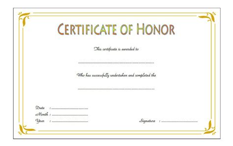 Honor Certificate Template Word: 14+ Ideas Free for Honor Certificate ...