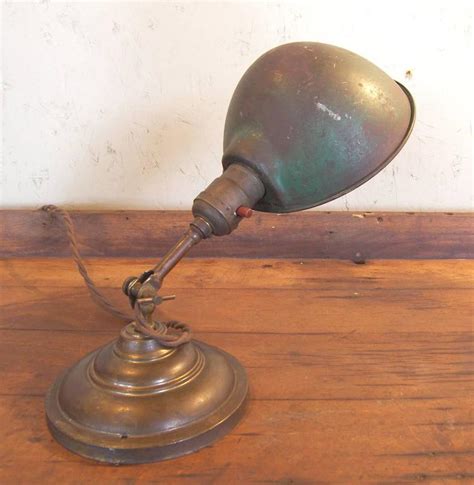 Antique Vintage Industrial Adjustable Metal And Brass Desk Table Task