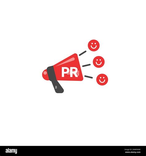 Pr Illustration With Megaphone Public Relations Vector Icon Stock