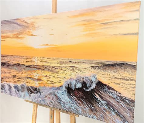 Evening Wave Painting By Mantas Naulickas Jose Art Gallery