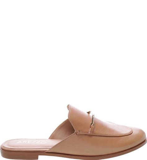 Mule Fechada Couro Nude Rose Arezzo